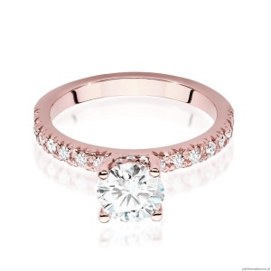 Pierścionek W546 Diament Laboratoryjny 1,00ct różowe złoto