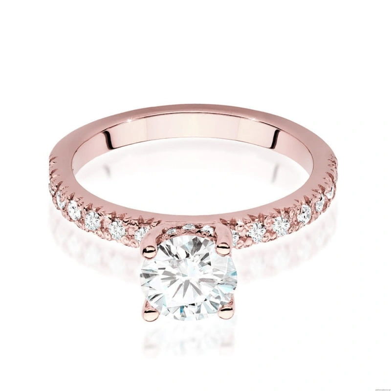 Pierścionek W546 Diament Laboratoryjny 1,00ct różowe złoto