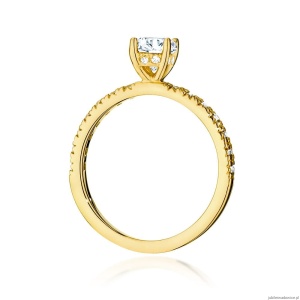 Pierścionek W546 Diament Laboratoryjny 0,50ct żółte złoto