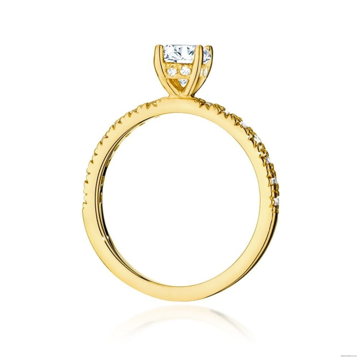 Pierścionek W546 Diament Laboratoryjny 0,50ct żółte złoto