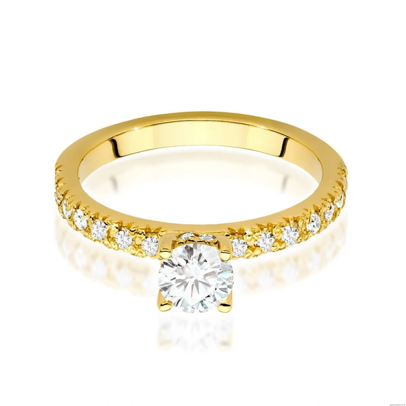 Pierścionek W546 Diament Laboratoryjny 0,50ct żółte złoto