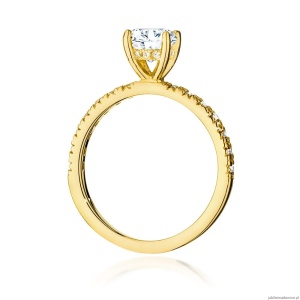 Pierścionek W546 Diament Laboratoryjny 0,70ct żółte złoto