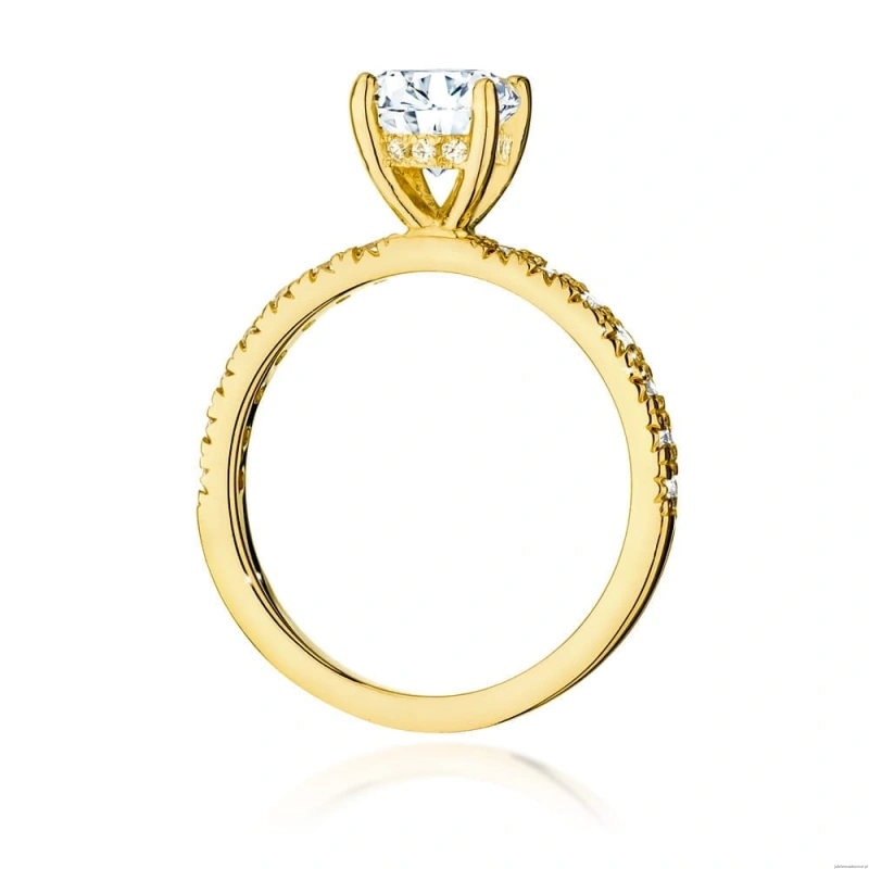 Pierścionek W546 Diament Laboratoryjny 1,00ct żółte złoto