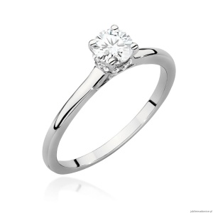 Pierścionek W547 Diament Laboratoryjny 0,40ct białe złoto