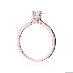 Pierścionek W547 Diament Laboratoryjny 0,40ct różowe złoto
