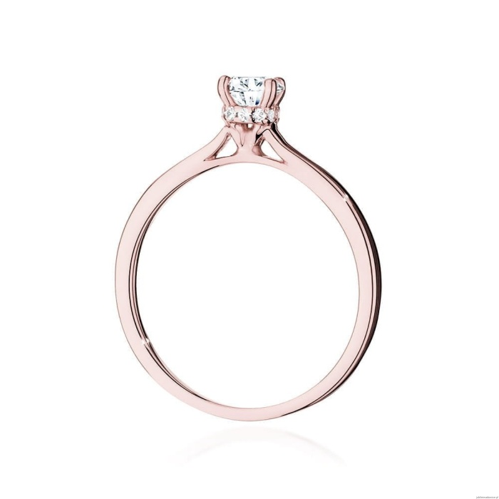 Pierścionek W547 Diament Laboratoryjny 0,40ct różowe złoto