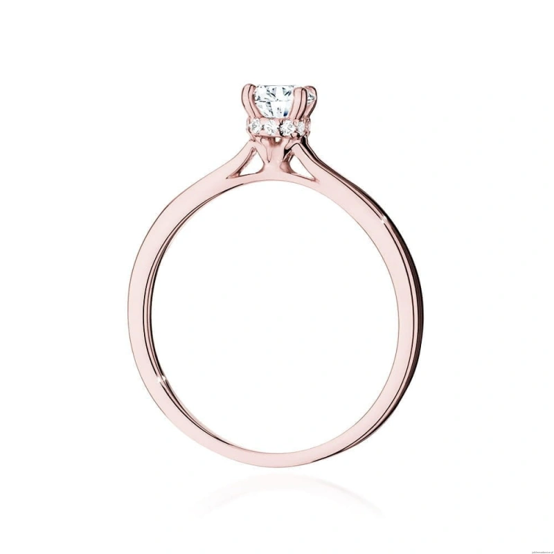 Pierścionek W547 Diament Laboratoryjny 0,40ct różowe złoto