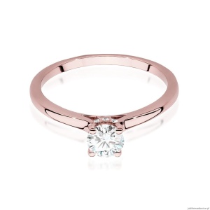 Pierścionek W547 Diament Laboratoryjny 0,40ct różowe złoto