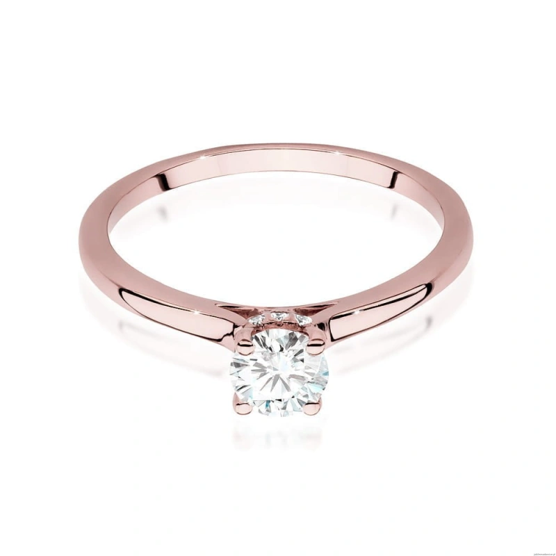 Pierścionek W547 Diament Laboratoryjny 0,40ct różowe złoto