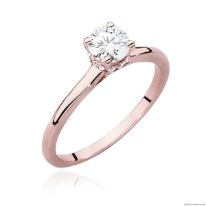 Pierścionek W547 Diament Laboratoryjny 0,50ct różowe złoto
