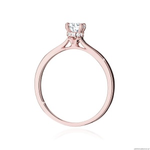 Pierścionek W547 Diament Laboratoryjny 0,50ct różowe złoto