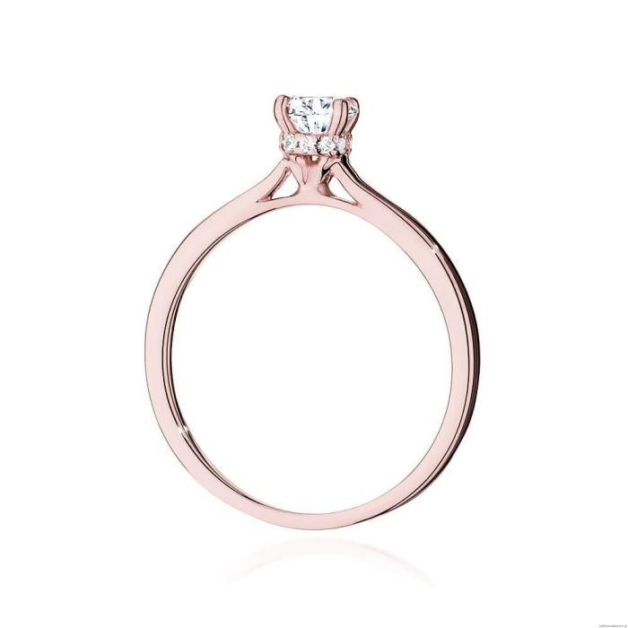 Pierścionek W547 Diament Laboratoryjny 0,50ct różowe złoto