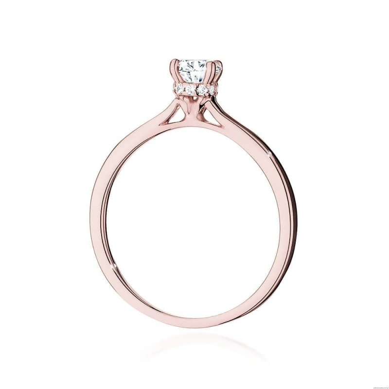 Pierścionek W547 Diament Laboratoryjny 0,50ct różowe złoto