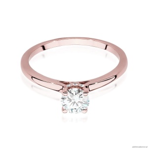 Pierścionek W547 Diament Laboratoryjny 0,50ct różowe złoto