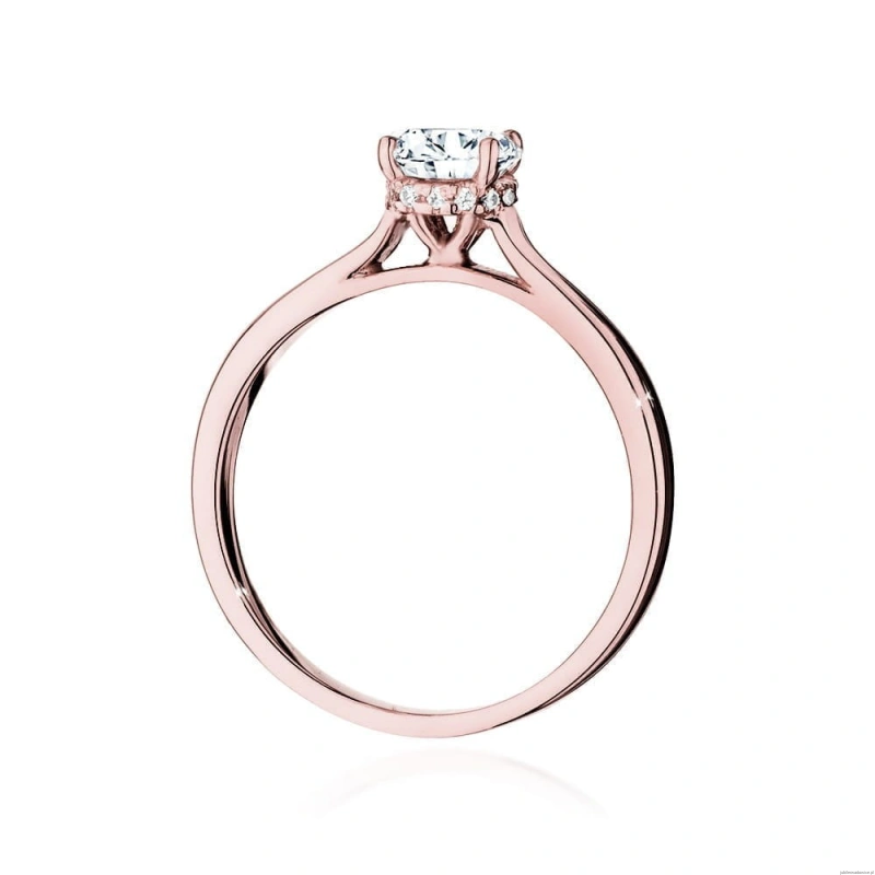 Pierścionek W547 Diament Laboratoryjny 0,70ct różowe złoto