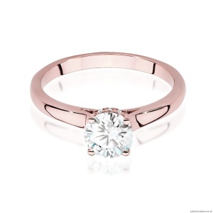 Pierścionek W547 Diament Laboratoryjny 0,70ct różowe złoto