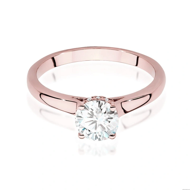 Pierścionek W547 Diament Laboratoryjny 0,70ct różowe złoto