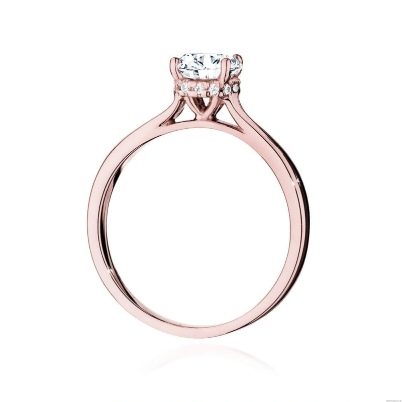 Pierścionek W547 Diament Laboratoryjny 1,00ct różowe złoto