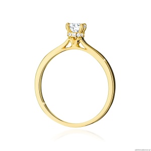 Pierścionek W547 Diament Laboratoryjny 0,40ct żółte złoto