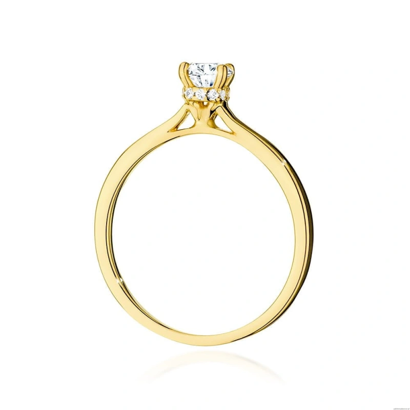 Pierścionek W547 Diament Laboratoryjny 0,40ct żółte złoto