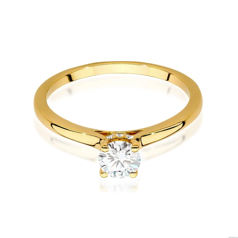 Pierścionek W547 Diament Laboratoryjny 0,40ct żółte złoto