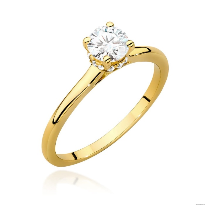 Pierścionek W547 Diament Laboratoryjny 0,50ct żółte złoto