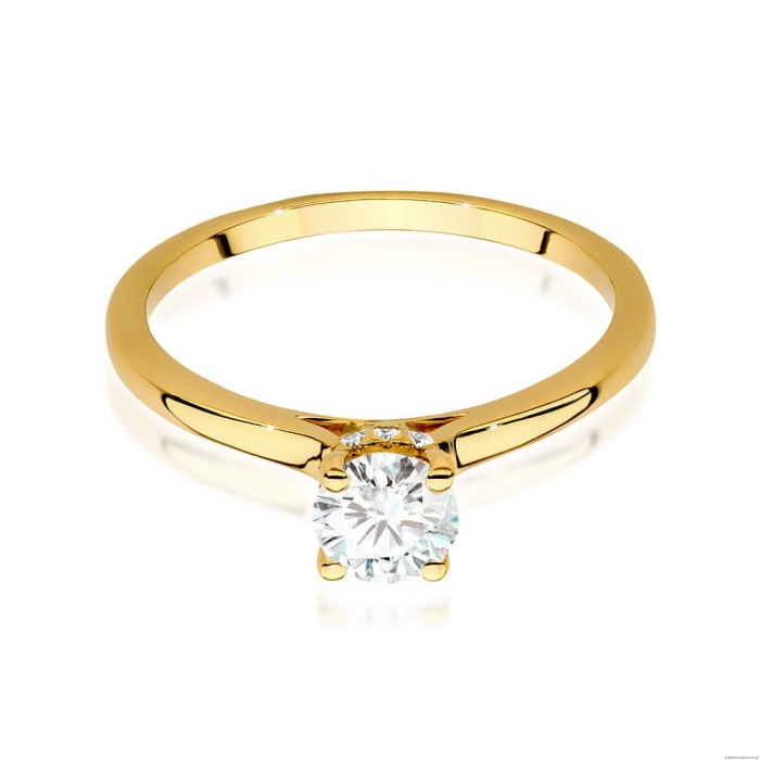 Pierścionek W547 Diament Laboratoryjny 0,50ct żółte złoto