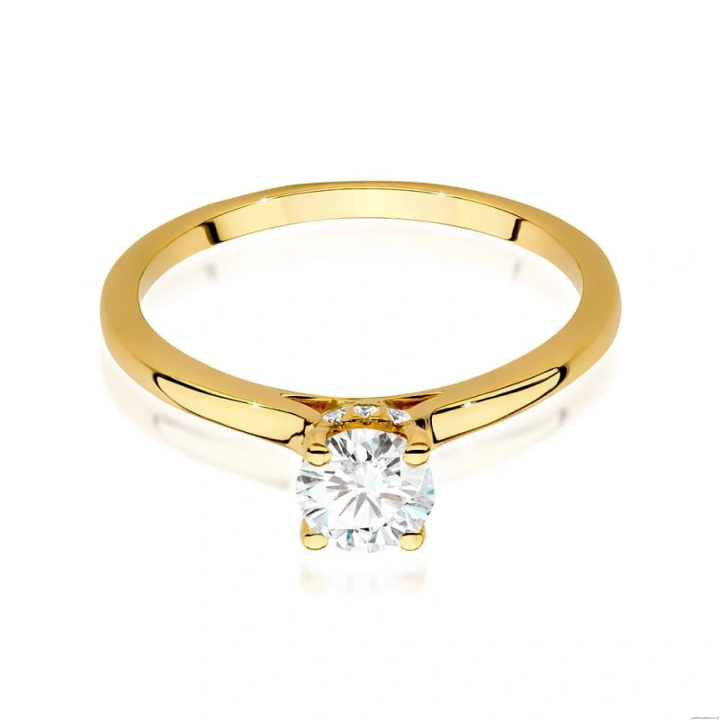 Pierścionek W547 Diament Laboratoryjny 0,50ct żółte złoto