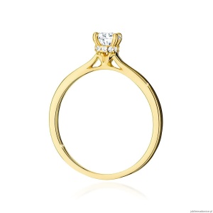 Pierścionek W547 Diament Laboratoryjny 0,50ct żółte złoto