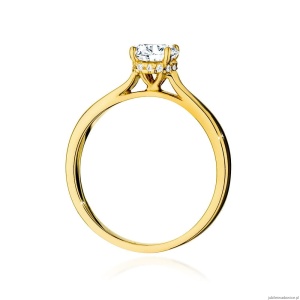 Pierścionek W547 Diament Laboratoryjny 0,70ct żółte złoto