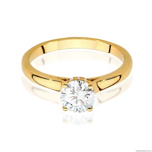 Pierścionek W547 Diament Laboratoryjny 0,70ct żółte złoto