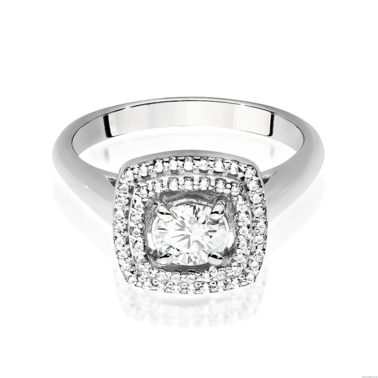 Pierścionek W548 Diament Laboratoryjny 0,40ct białe złoto