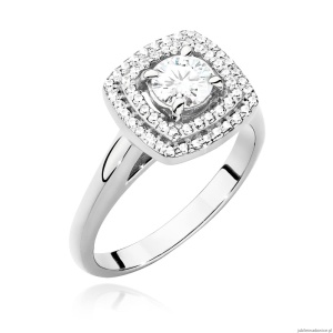 Pierścionek W548 Diament Laboratoryjny 0,50ct białe złoto
