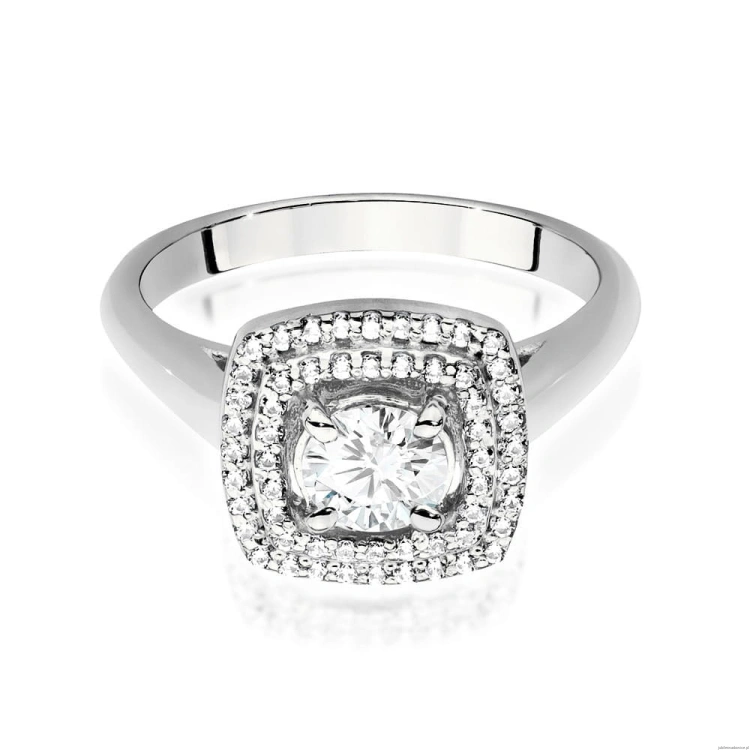 Pierścionek W548 Diament Laboratoryjny 0,50ct białe złoto