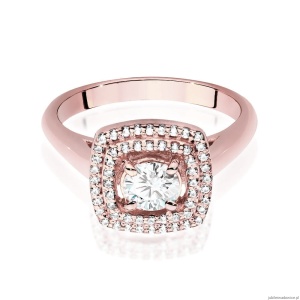 Pierścionek W548 Diament Laboratoryjny 0,40ct różowe złoto