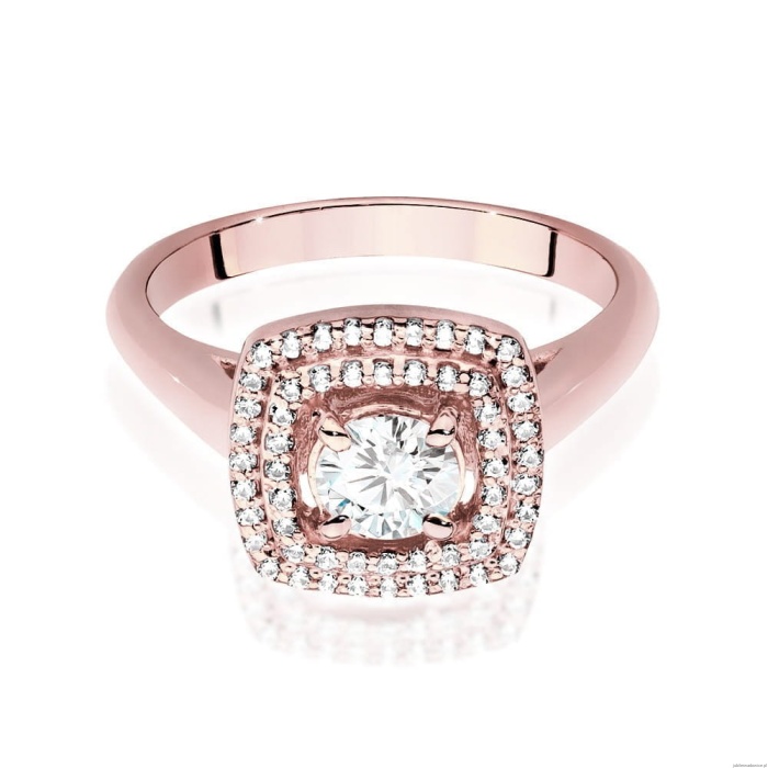 Pierścionek W548 Diament Laboratoryjny 0,40ct różowe złoto