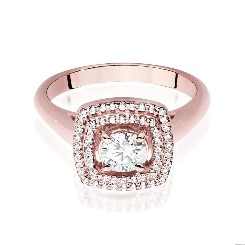 Pierścionek W548 Diament Laboratoryjny 0,40ct różowe złoto