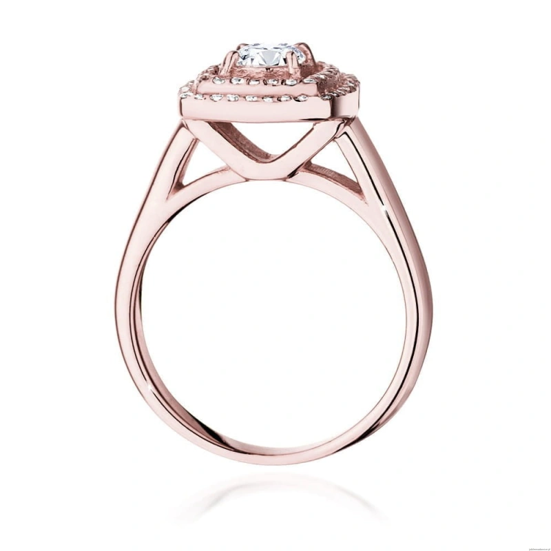 Pierścionek W548 Diament Laboratoryjny 0,40ct różowe złoto