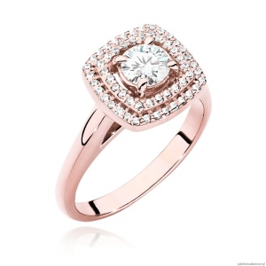 Pierścionek W548 Diament Laboratoryjny 0,50ct różowe złoto