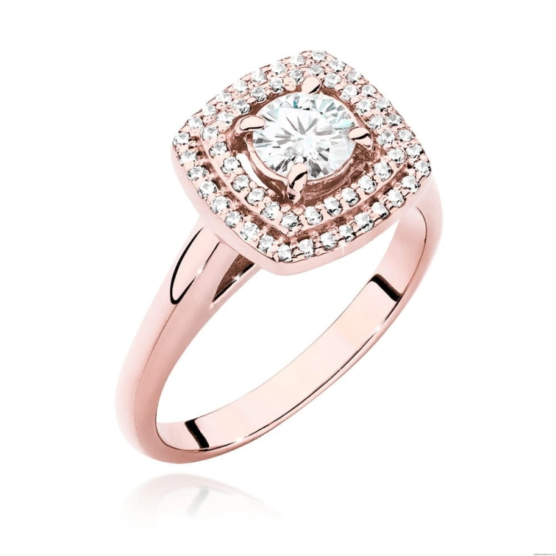 Pierścionek W548 Diament Laboratoryjny 0,50ct różowe złoto