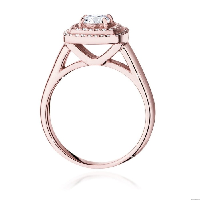 Pierścionek W548 Diament Laboratoryjny 0,50ct różowe złoto