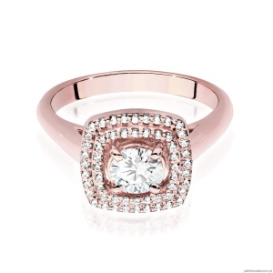 Pierścionek W548 Diament Laboratoryjny 0,50ct różowe złoto