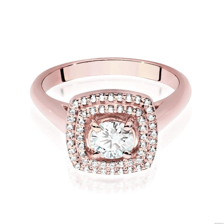 Pierścionek W548 Diament Laboratoryjny 0,50ct różowe złoto