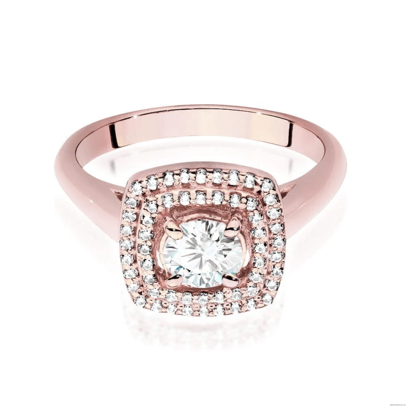 Pierścionek W548 Diament Laboratoryjny 0,50ct różowe złoto