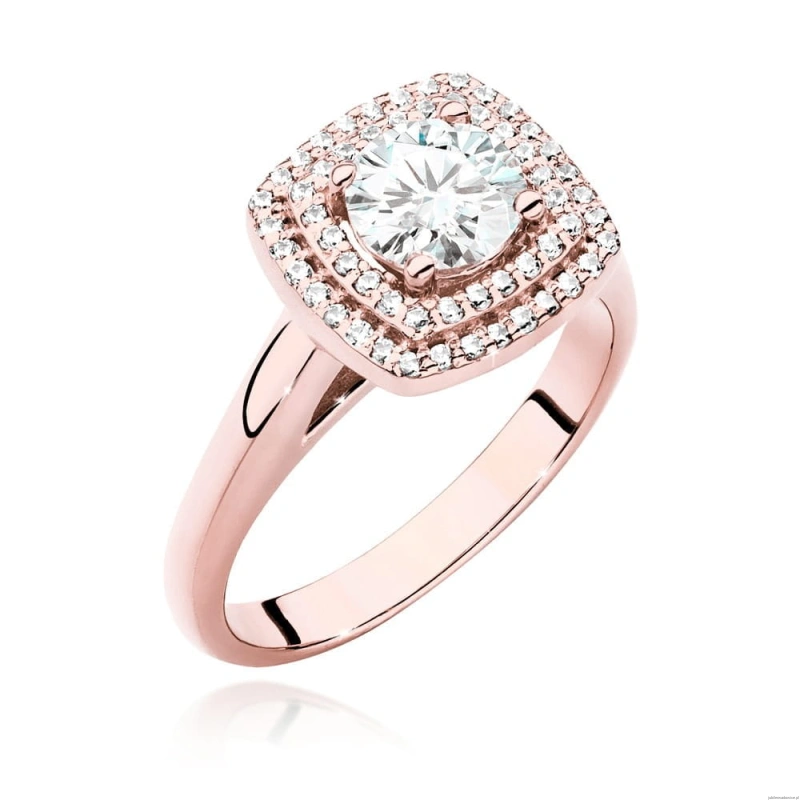 Pierścionek W548 Diament Laboratoryjny 0,70ct różowe złoto