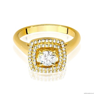 Pierścionek W548 Diament Laboratoryjny 0,40ct żółte złoto