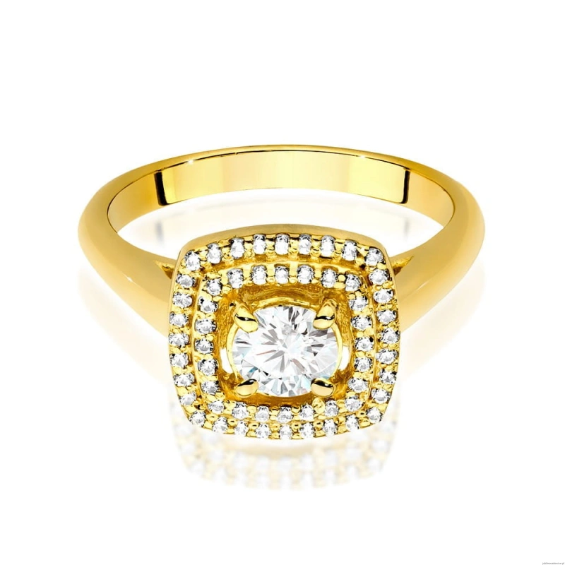 Pierścionek W548 Diament Laboratoryjny 0,40ct żółte złoto