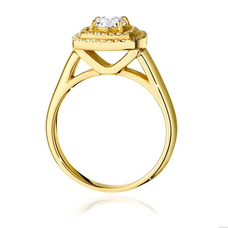 Pierścionek W548 Diament Laboratoryjny 0,50ct żółte złoto