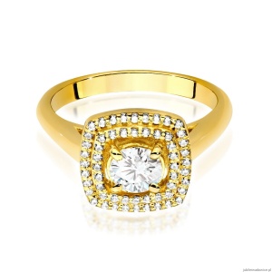Pierścionek W548 Diament Laboratoryjny 0,50ct żółte złoto