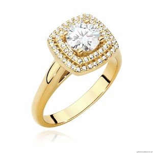 Pierścionek W548 Diament Laboratoryjny 0,70ct żółte złoto